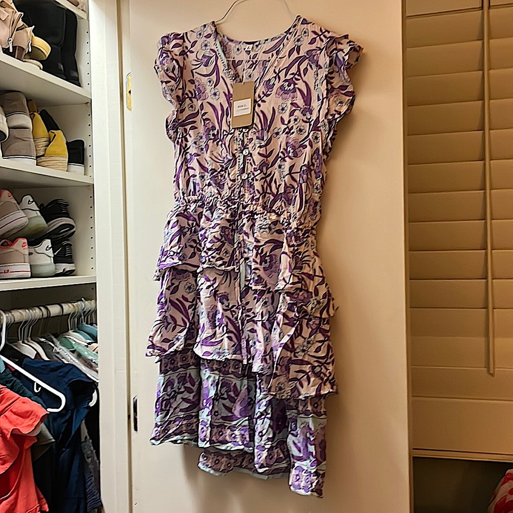 Beautiful Purple, Blue, and white floral dress